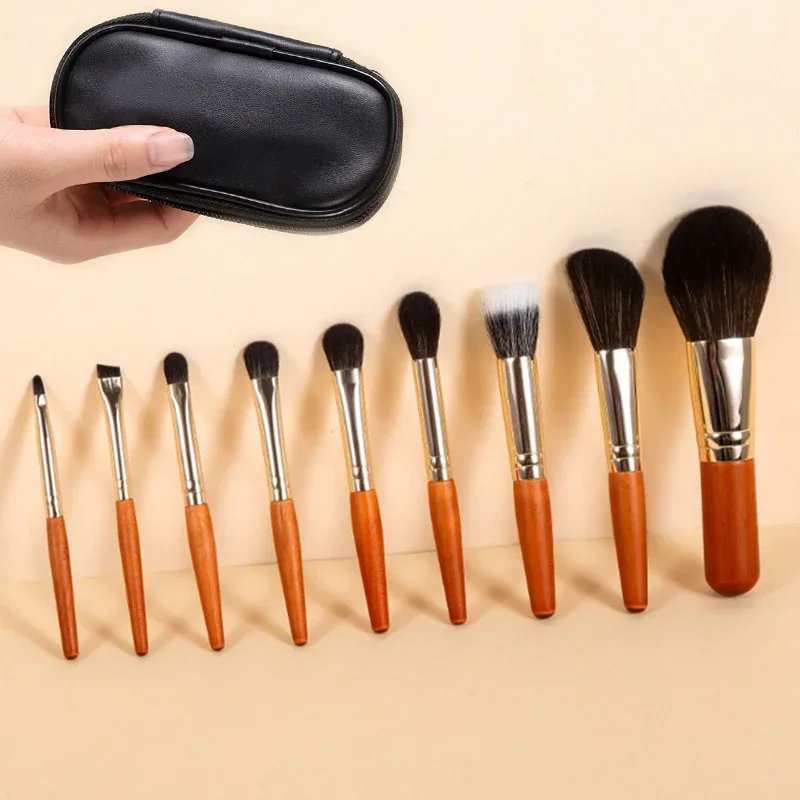 Mini Makeup Brush Set Portable Travel Cosmetic Brushes Kit Eyeshadow Foundation Powder Brushes Beauty Makeup Tools