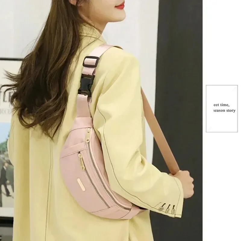 Waist Bags for Women Oxford Leisure Color Waist Bag Shoulder Crossbody Chest Bags Handbags All-match Messenger Belt Bags