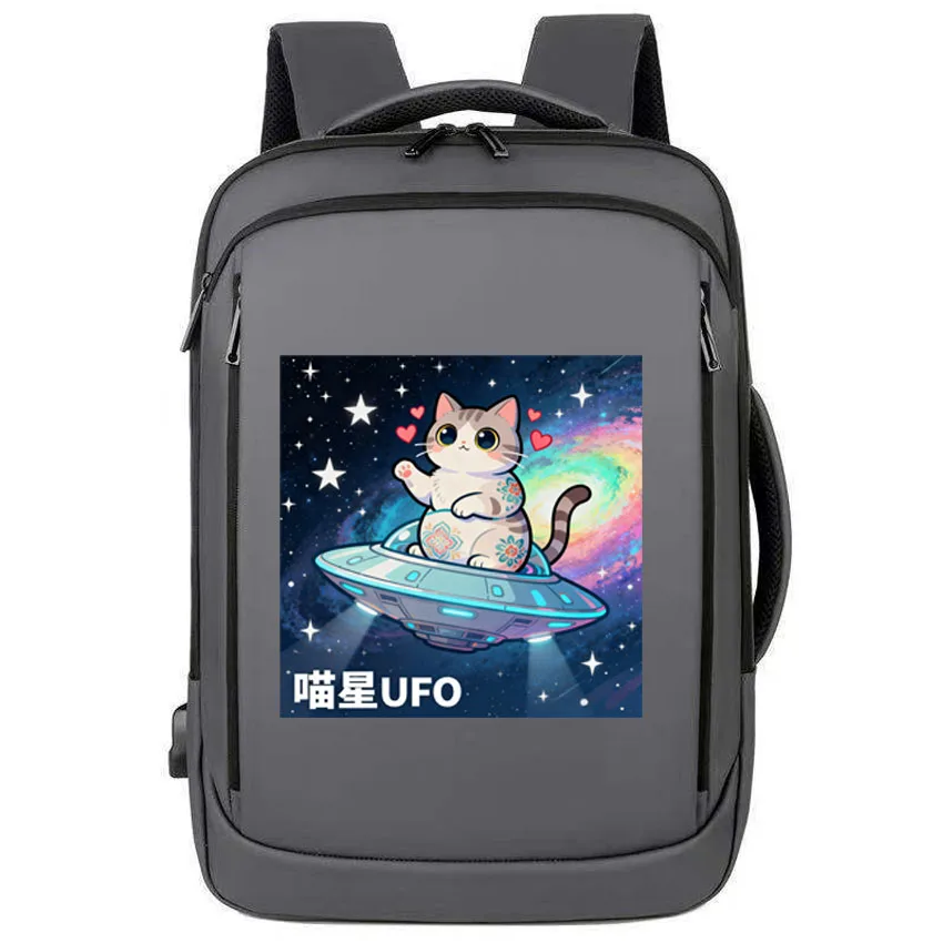 

Высокое качество, мужской уличный космический рюкзак с принтом Cat U F O для девочек и мальчиков, мужской и женский школьный рюкзак для ноутбука, водонепроницаемый дорожный USB