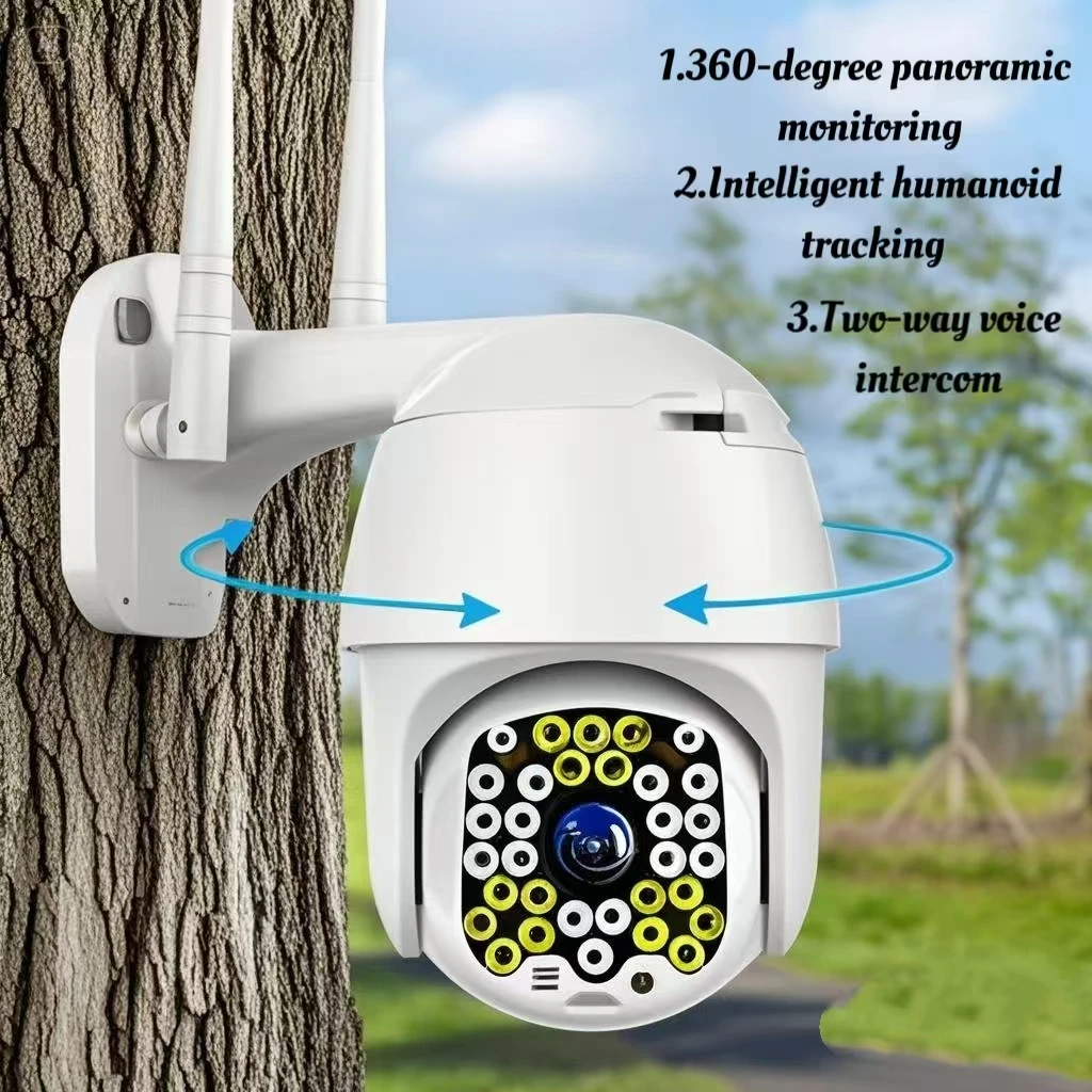 

‌Wireless Security Camera Dual Lens Auto Tracking Outdoor Waterproof IP66 Night Vision Human Motion Detect‌