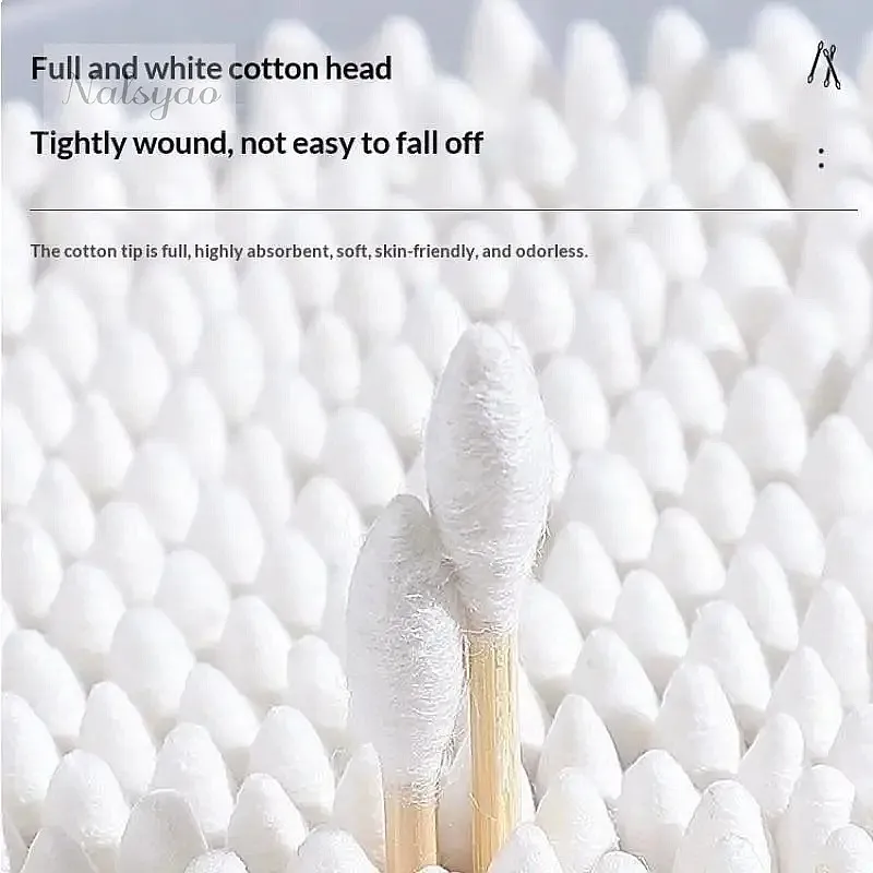 500Pc New Quality Cotton Boxed Cosmetic Cotton Double Head Cotton Swab Women Makeup Cotton Buds Ear Remover Cleaning Tools
