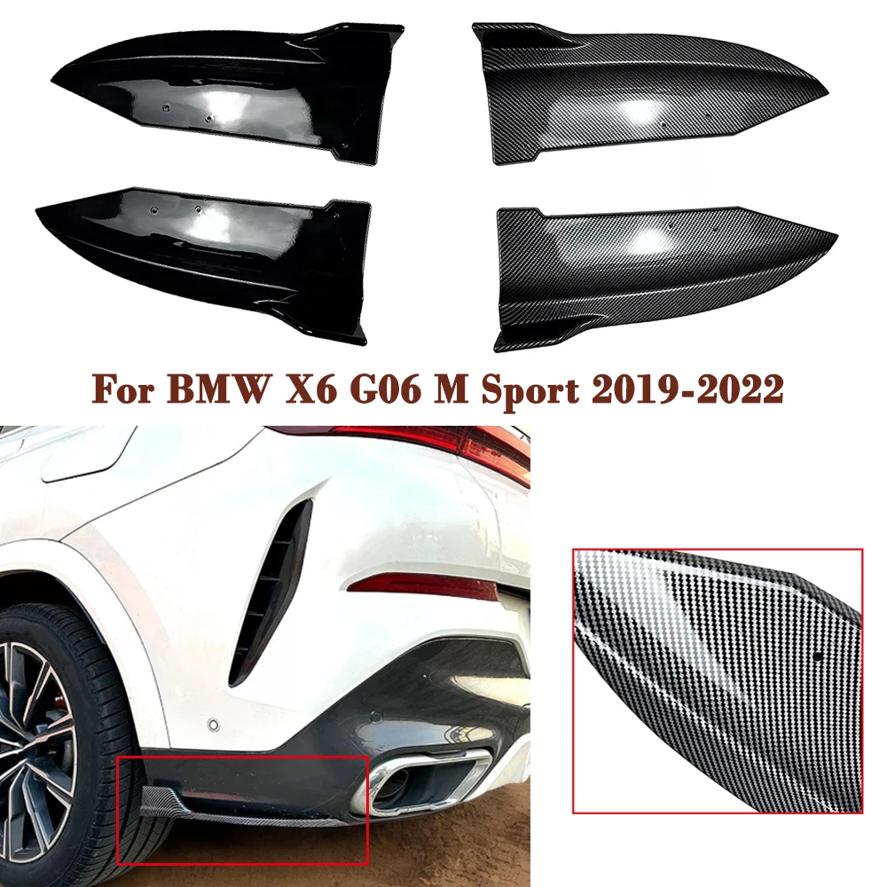 Car Rear Bumper Spoiler Corner Protector Diffuser Splitter Cover Trim Body Kit For BMW X6 G06 M Sport 2019 2020 2021 2022 