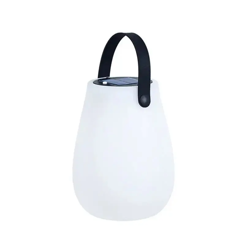 YANA50I Solar Powered PE Table Lamp Outdoor Camping LED Tabletop Lantern Cordless Battery With Silicone Handle Light