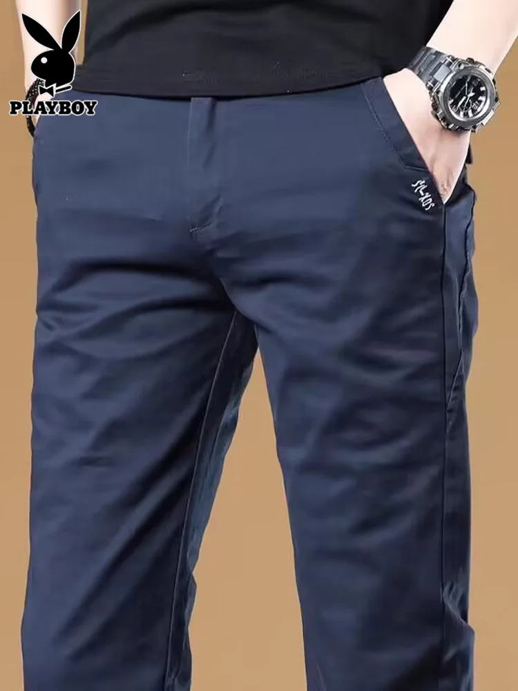 

Men's Slim Fit Casual Pants Spring 2024 Faionable Versatile Spring Season Small Foot Long Pants Youth Active Sle