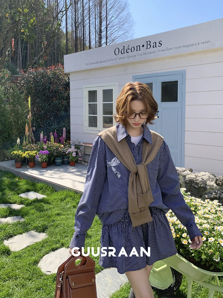 

Бесплатный бонус! Комплект из топа и юбки-брюк в клетку для женщин: модный весенний наряд с цветным тканым узором