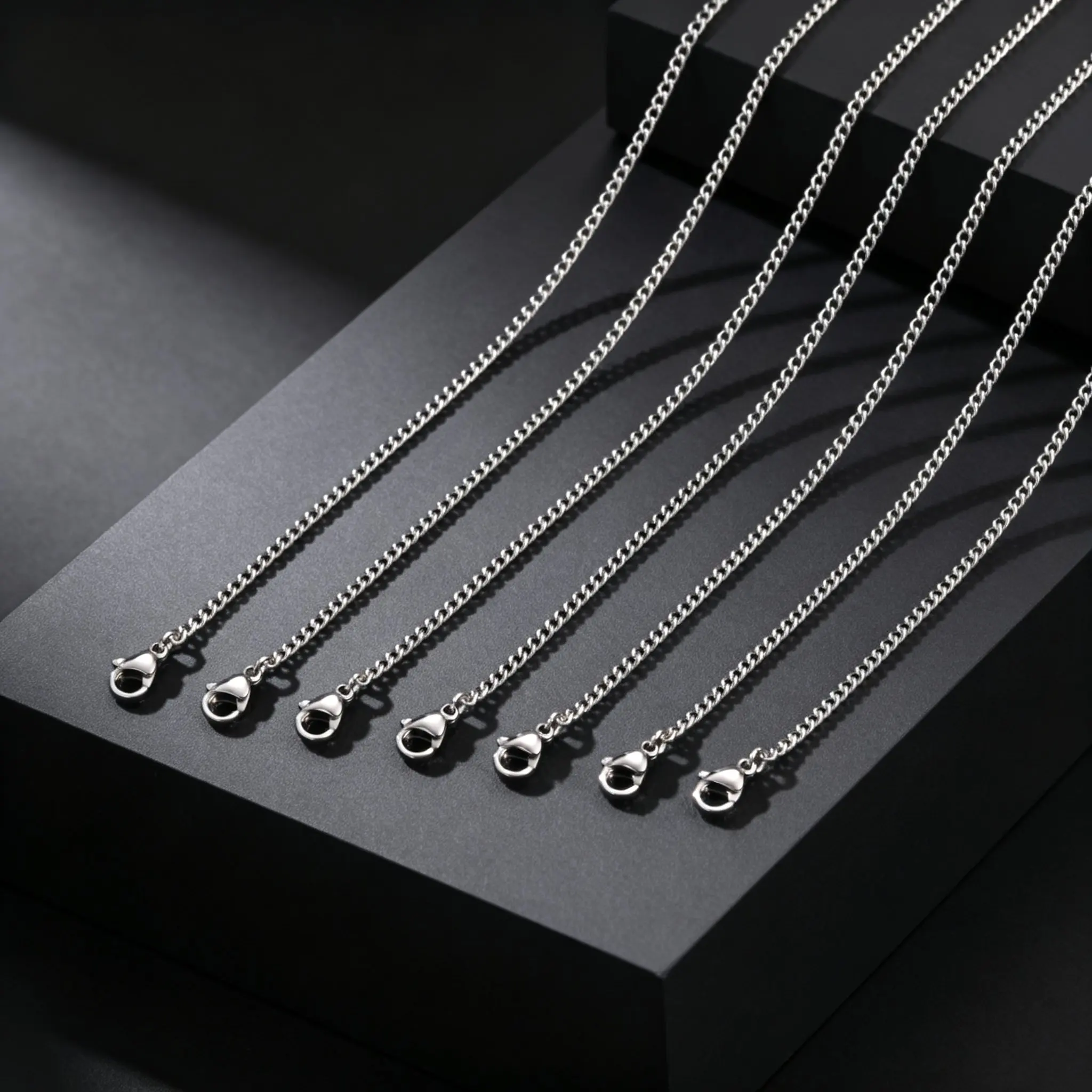 Herren Einfache Kettenkette 45/50/55/60/65/70/80cm Länge Wasserdichte Edelstahl Gliederkette Hochwertige Schmuck-Halskette – Detail 7