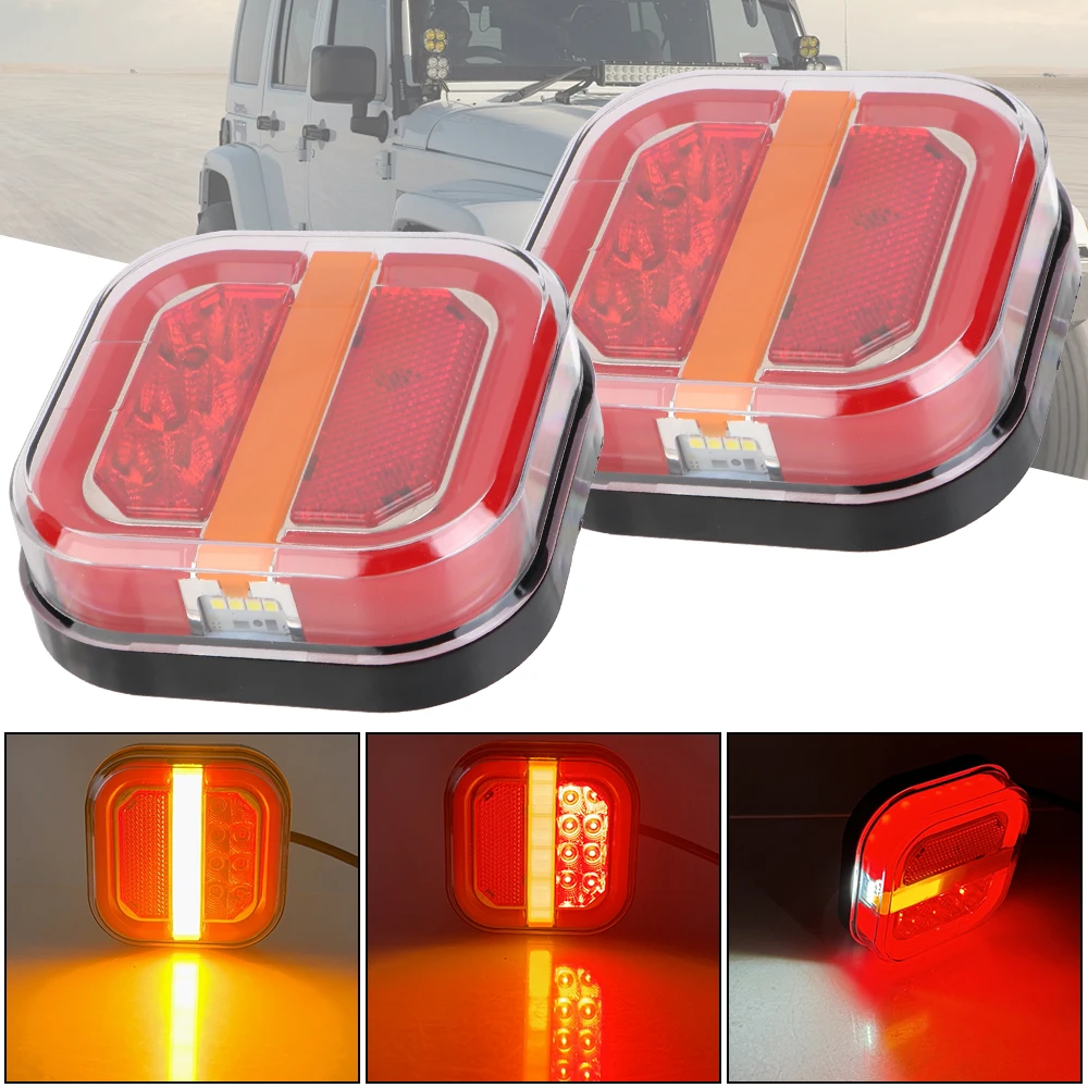 

Автомобильные аксессуары квадратные для грузовика UTV ATV Van 12 В 24 В задний фонарь указатель поворота лампа номерного знака 28 светодиодов автомобильный задний фонарь