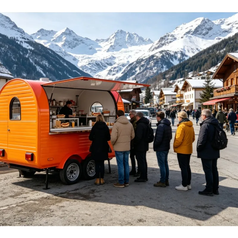 Luxury Multi Function Sale Vending Truck Small Round Mobile Food Truck Food Trailer for Sale Europe