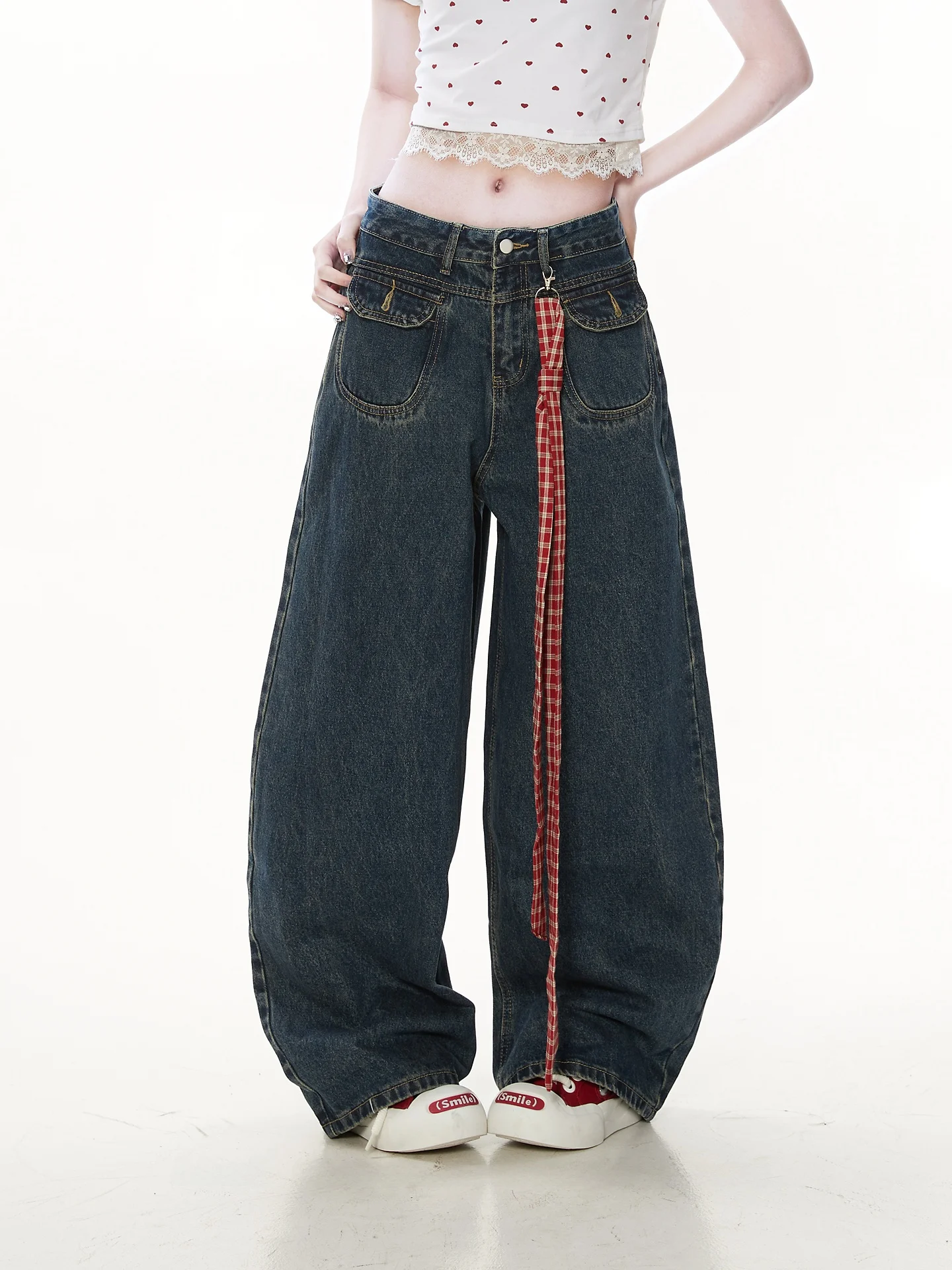 

Retro American High Street Casual Heavy Work Denim Pants Women's Spring New Loose Drapey Knife Trendy Fashion Jeans