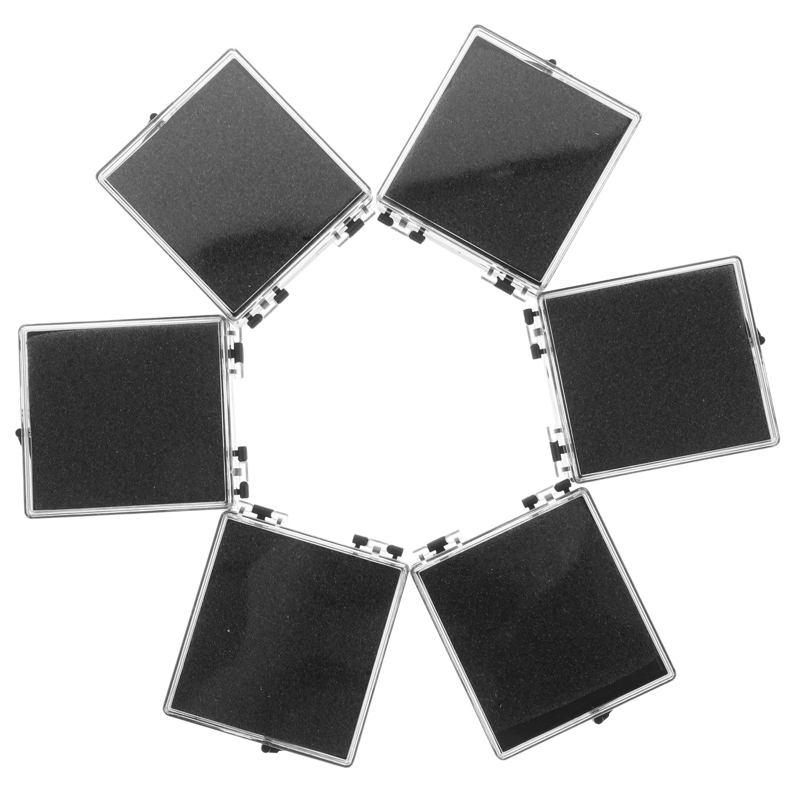 

12Pcs Transparent Plastic Box Medal Marathon Storage Organizer with Clear Lid Protective Sponge Lining Lapel Pin Brooch Display