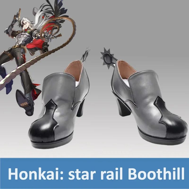 Game Honkai Star Rail Latest Boothill Cosplay Shoes Western Cowboy Shoes Leather Shoes Halloween Party Carniavl Role Play