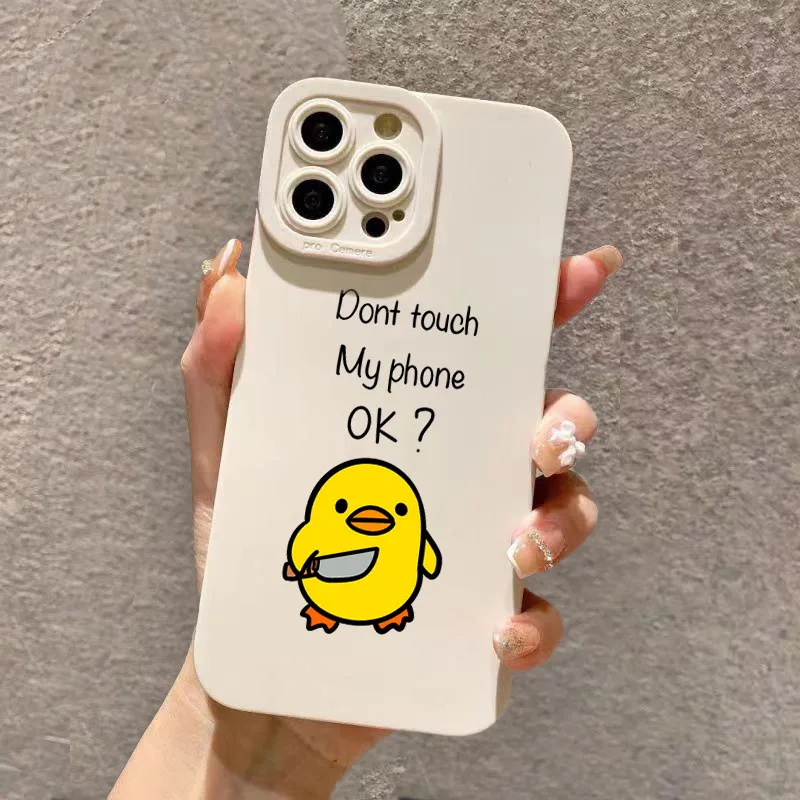 Niedliche minimalistische Cartoon-Enten-Silikon-Handyhülle für iPhone 18 Pro Max Hüllen iPhone 17 16 15 14 13 12 11 XS X XR 7 8 Plus Cover