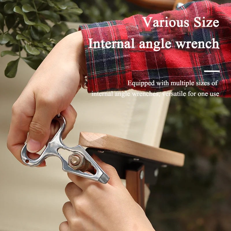 

Multi Functional Internal Angle Wrench Self Personal Defence Keychian Stinger Bottle Opener Combination Wrench for Men Women