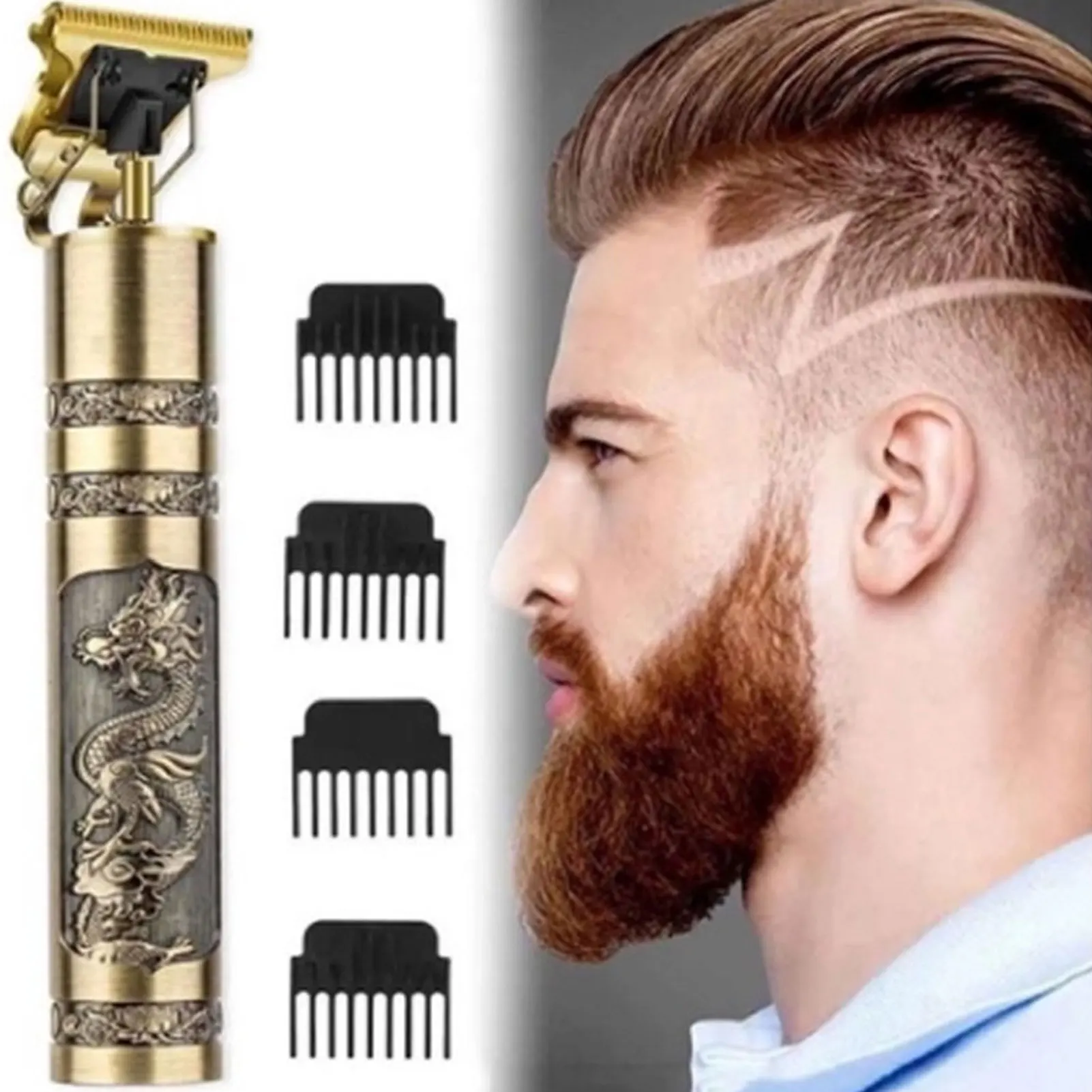 

Men's Retro Style Hair Trimmer Low Noise Washable Blade Electric Clipper for Providing More Cutting Styles