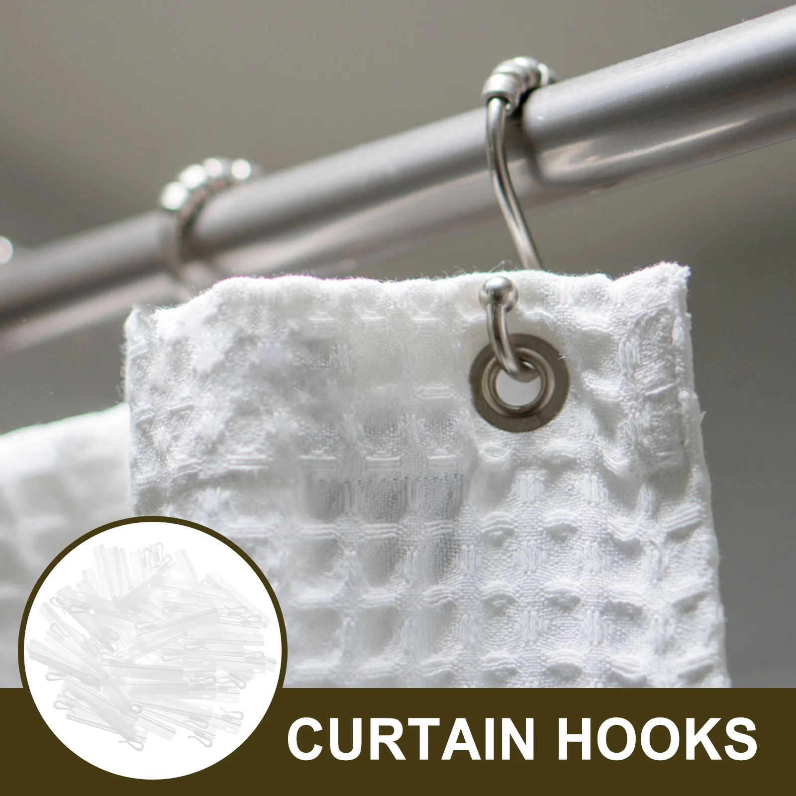

50Pcs Curtain Adjustable Hooks Plastic Sturdy Non-Scratch Drapery Hanging Household Window Curtain Supplies Holder