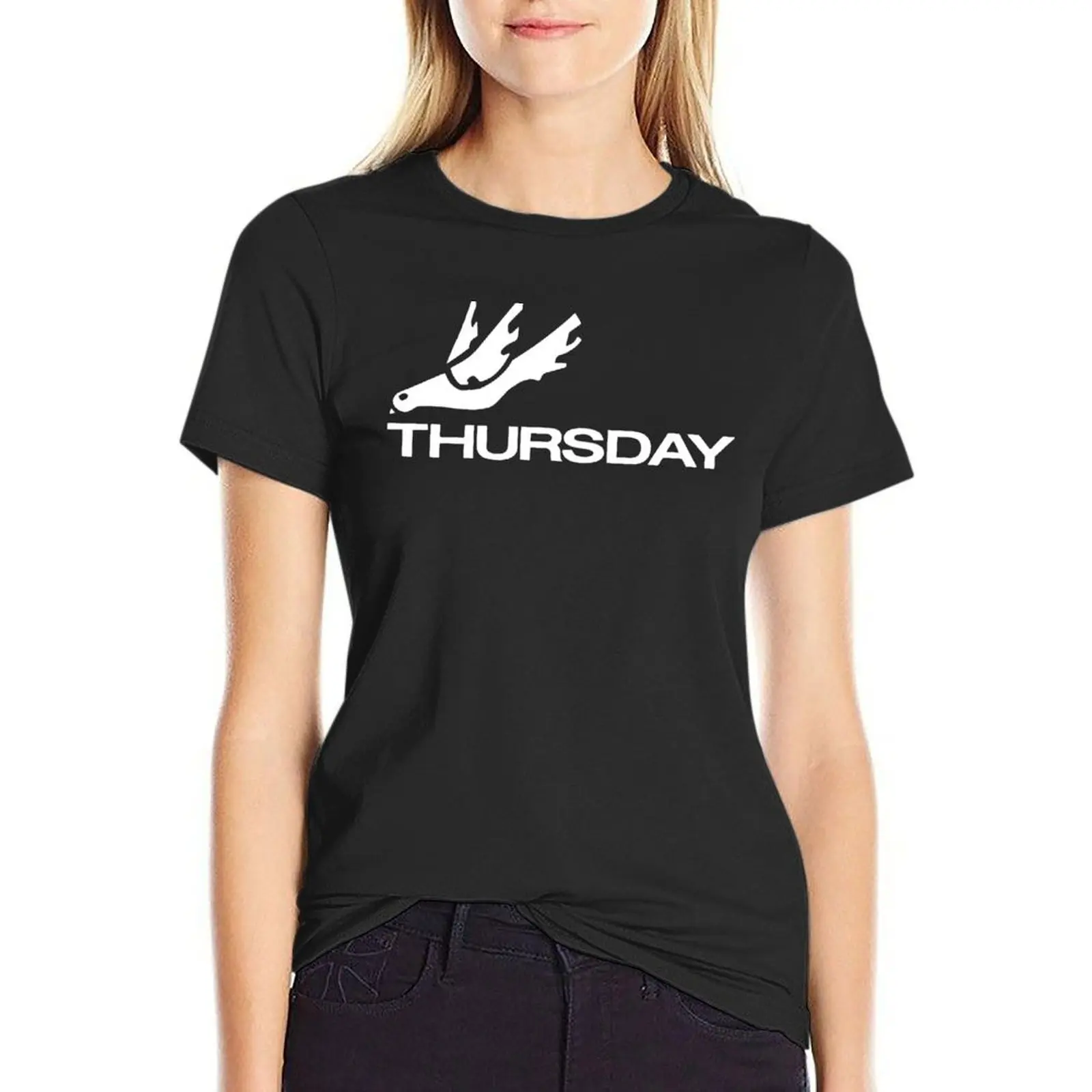 

thursday band - logo merch T-Shirt cute tops anime clothes tops Women