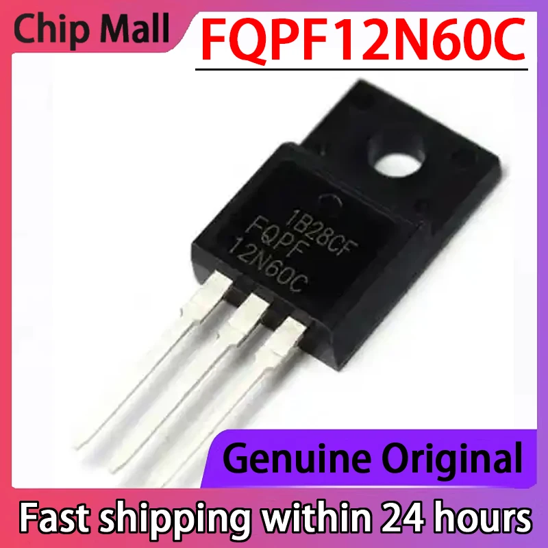 10PCS New FQPF12N60C Field-effect Transistor 12A 600V Direct Insertion TO-220F