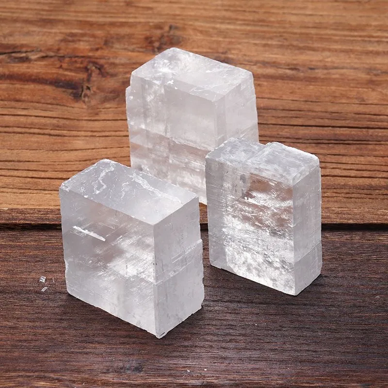 1000g al por mayor Calcita Óptica Transparente en Cubo, Laja de Esparto de Islandia, Minerales de Cristal en Bruto de Energía Natural, Piedras Curativas