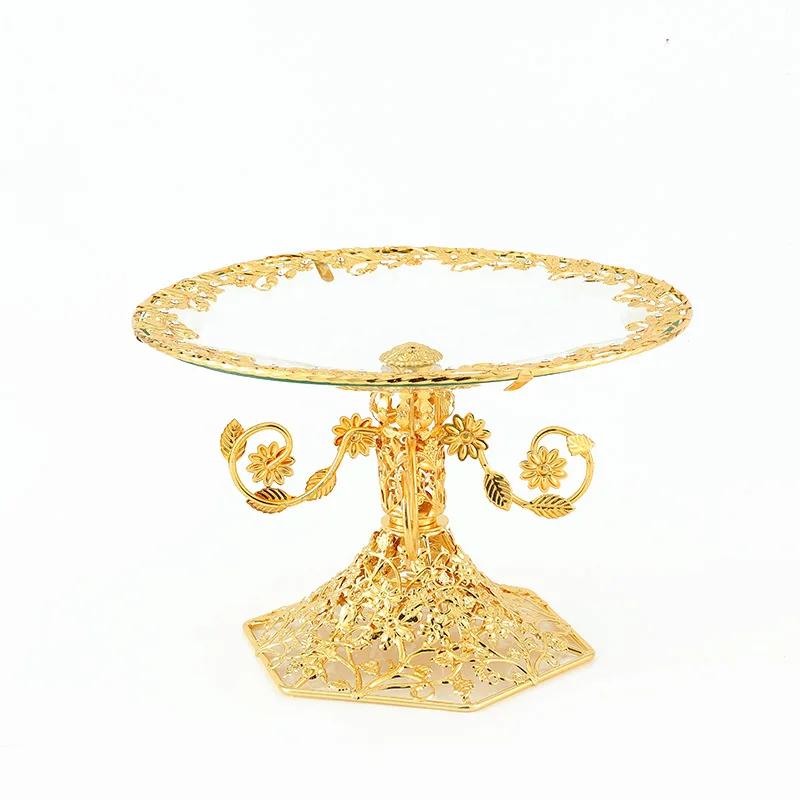 

European-style first-floor base, home glass fruit plate, dried fruit rack, tea snack dessert table, cake table decoration fruit