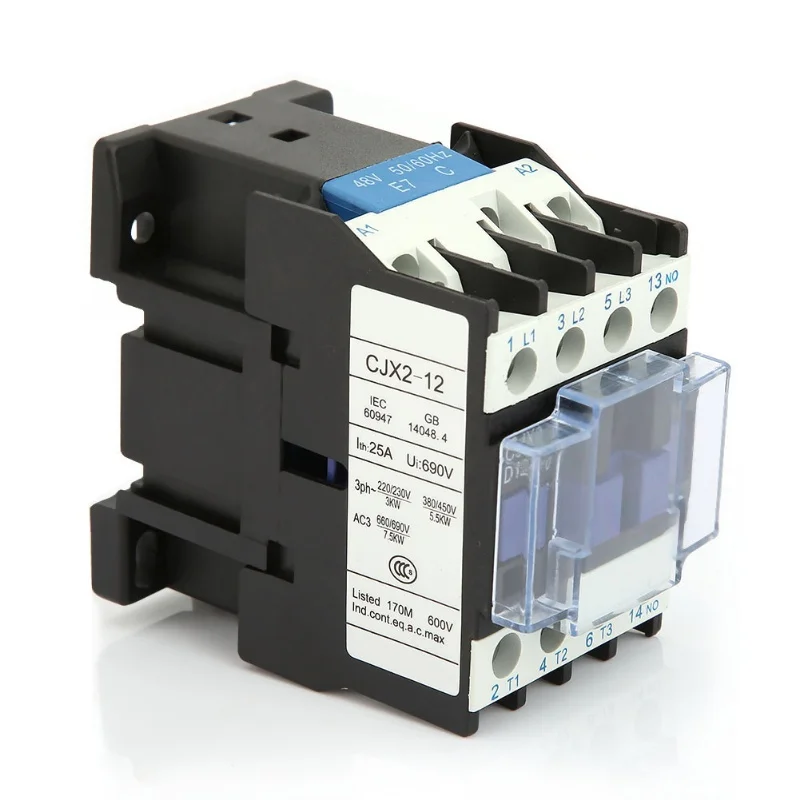 

CJX2-1210 Rail Mount Contactor Industrial Electric Contactor (48V AC)