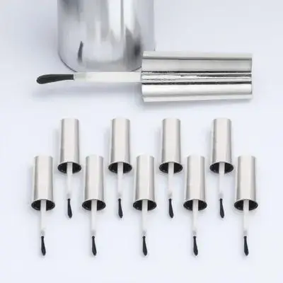 

10Pcs Empty Fingernail Polish Caps with Brush Smooth Surface Replacement Caps for Liquid Storage Portable and Convenient