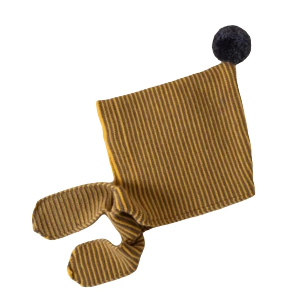 

2-in-1 Children's Scarf Hat Thick Striped Design Knitted Hood Scarf Comfortable Windproof Kids Warm Cap 1-10 Years Old