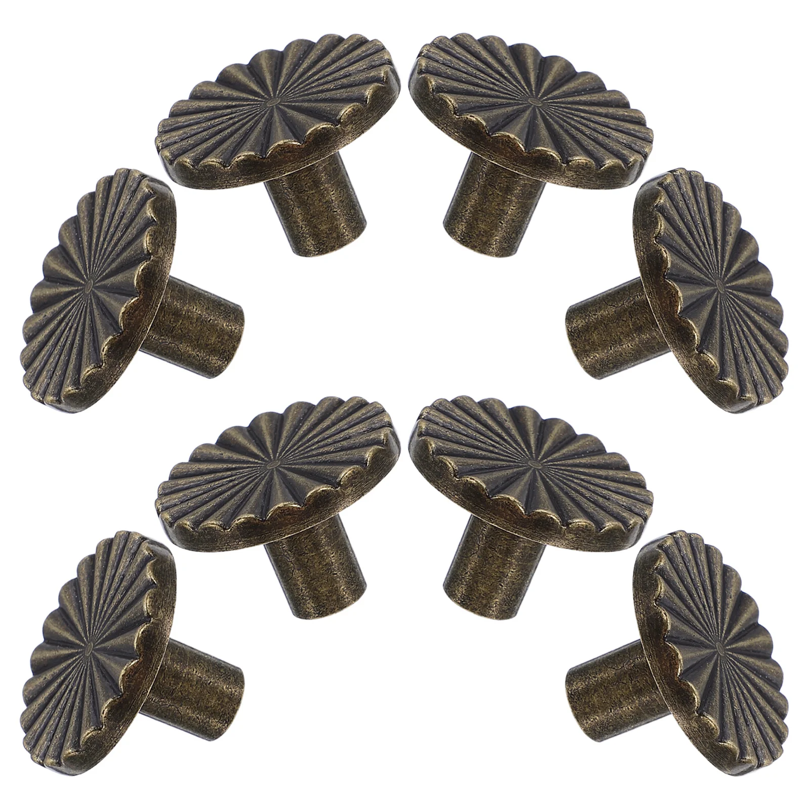 

8Pcs Vintage Brass Drawer Knobs Retro Flat Pull Handles for Kitchen Cabinet Dresser Cupboard Furniture Replacement