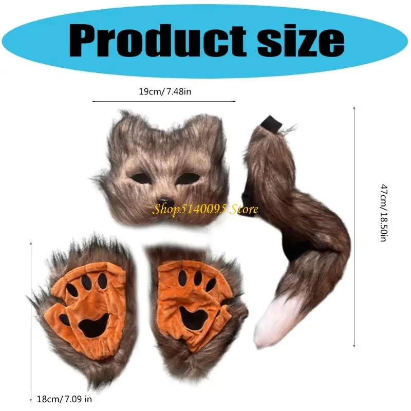 dxae猫コスチュームセットキャッツマスクポーズグローブ猫テールハロウィーンコスプレパーティー小道