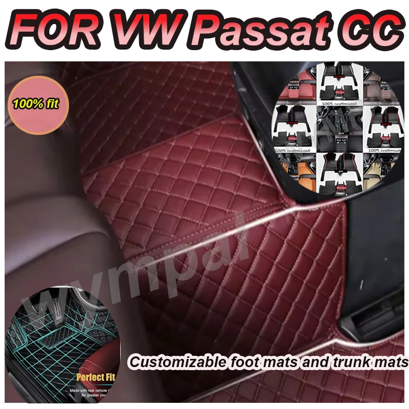 

LUXURY Custom Automotive Car Floor Mats For VW Passat CC 2010 2011 2012 2013 2014 Auto Luxury Leather