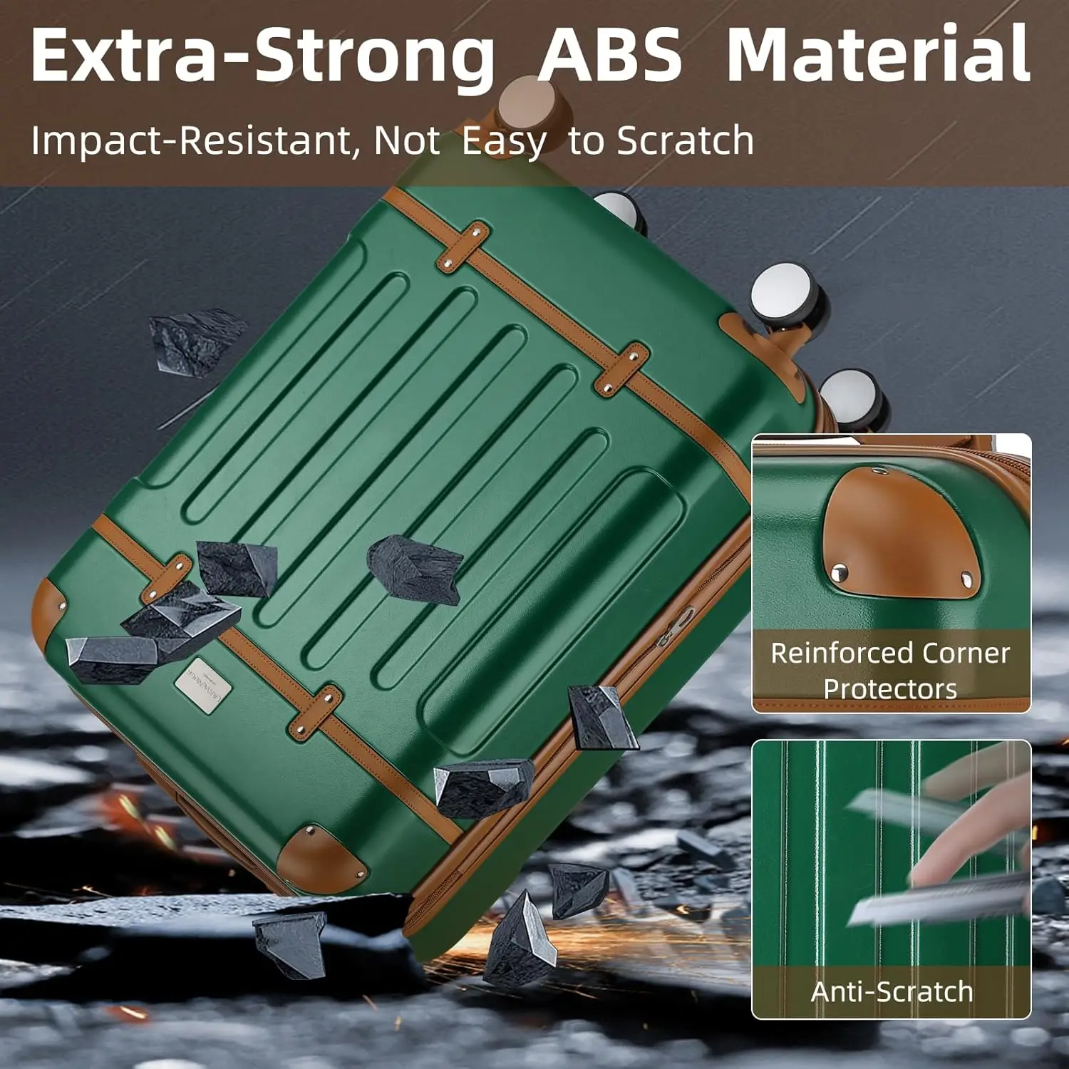 LARVENDER Luggage Sets 3 Piece Expandable Carry on Luggage 22x14x9 Airline Approved Hardshell Suitcase with Wheels TSA Lock, Lig