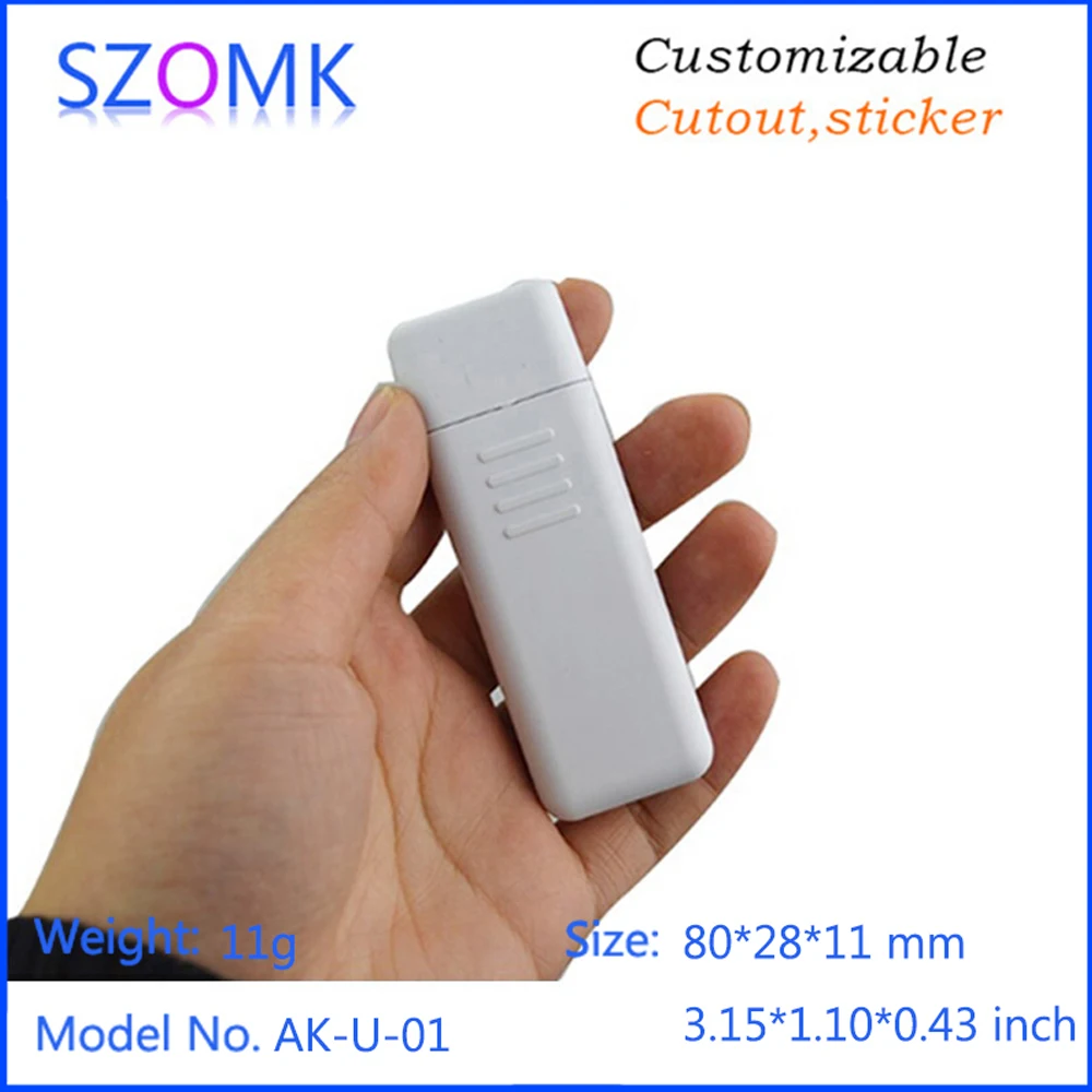 Hot selling small plastic usb stick enclosure (1 pcs) 80*22*12mm new diy plastic boxes, usb stick shell box electric case