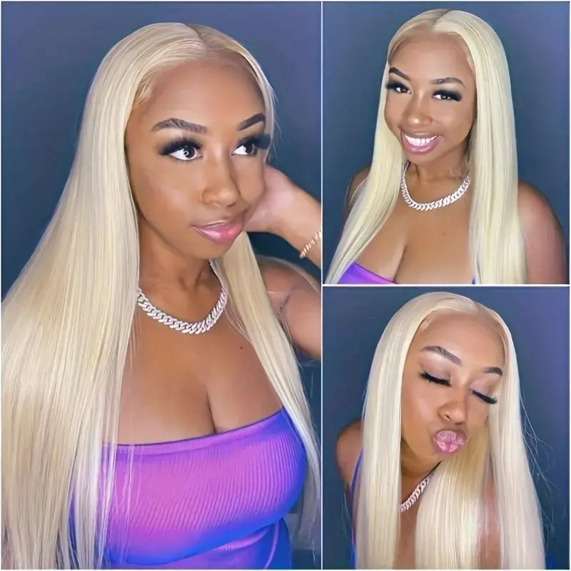 26 Inch 180 Density 613 Blonde 13x6 HD Lace Forehead Wig Blonde Straight 13x4 Glueless Garment Pre-Pull Brazilian Human Hair Wig