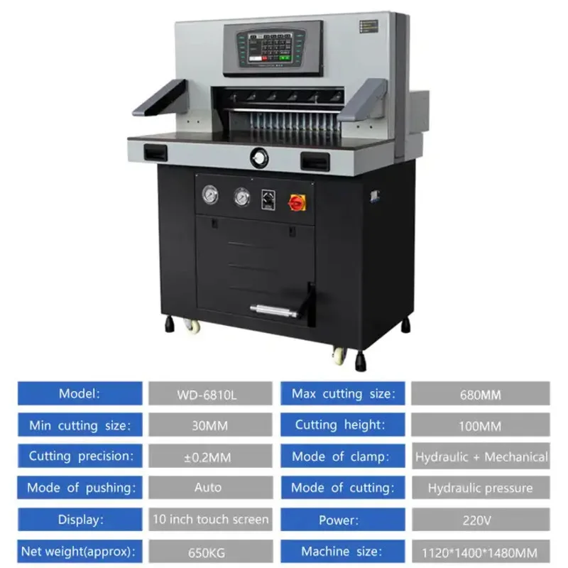 Hydraulic Automatic Paper  Industrial Guillotine Paper Cutter for Printing Shop Office Book Paper Trimming