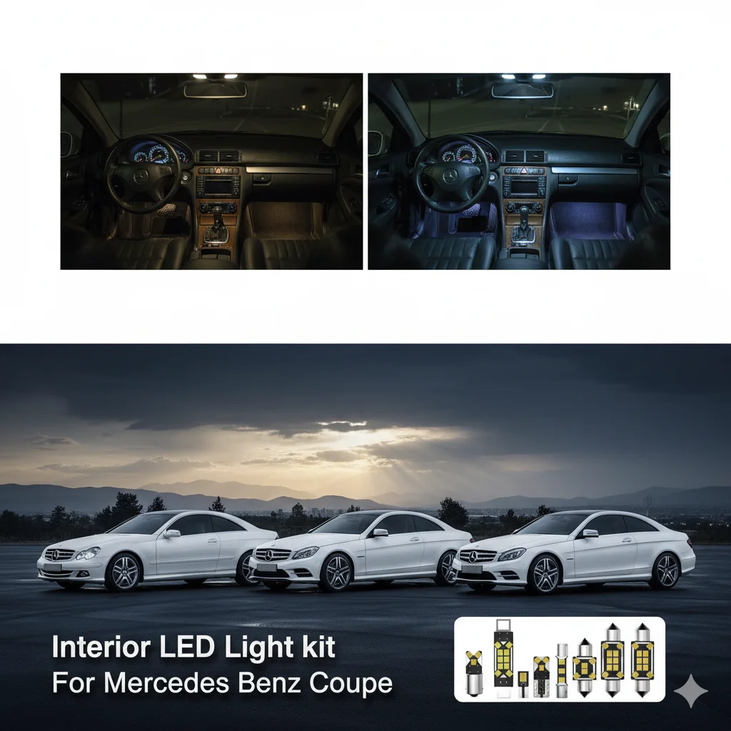 For Mercedes Benz CL CLA CLC CLK CLS C140 C215 C216 C117 CL203 A209 C208 C209 C219 C218 Car Interior Light LED Kit White Canbus