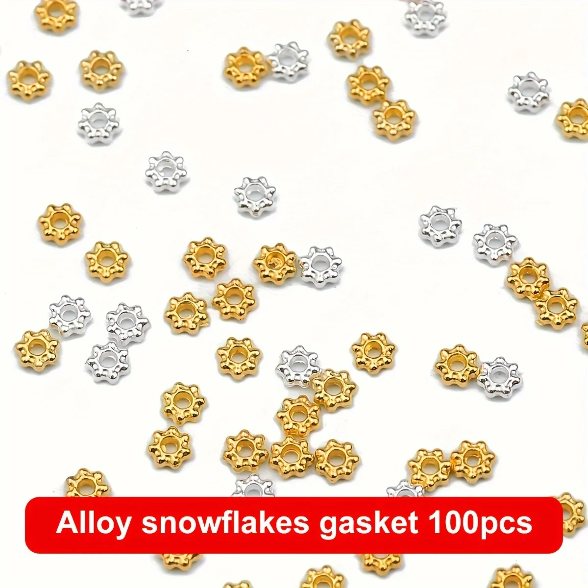 100/200pcs 4mm Metal Snowflake Color Retention Alloy Spacer Beads For DIY Handmade Jewelry Making Bracelet Necklaces Accessories