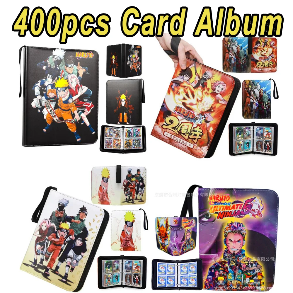 400pcs Card Album Book Naruto Dragon Ball Goku Vegeta ONE PIECE Luffy Zoro Map Letter Holder Binder Card Notebook Collection Toy