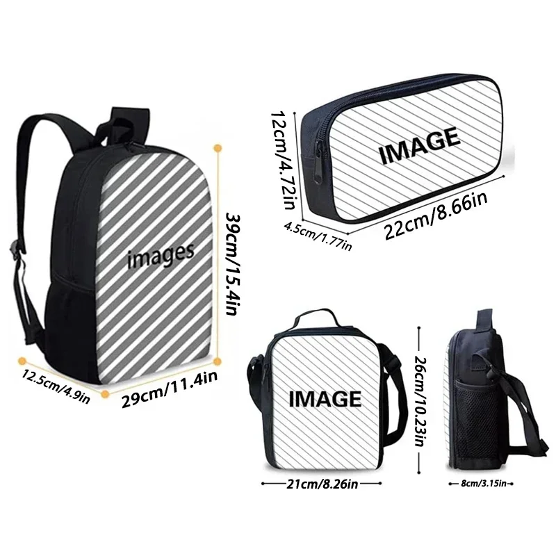 Mochila escolar com sacos de almoço para crianças, Sacos de lápis H-HarleyS, Mochilas escolares para meninos e meninas, Melhor presente