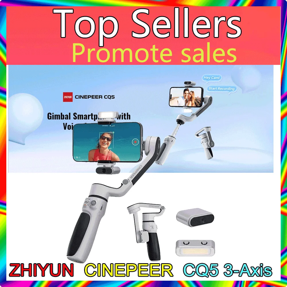 ZHIYUN CINEPEER CQ5 Smart Gimbal Stabilizer Handheld  Cell Phone Stabilizer 3-axis Anti-shake Foldable Extended Selfie Stick