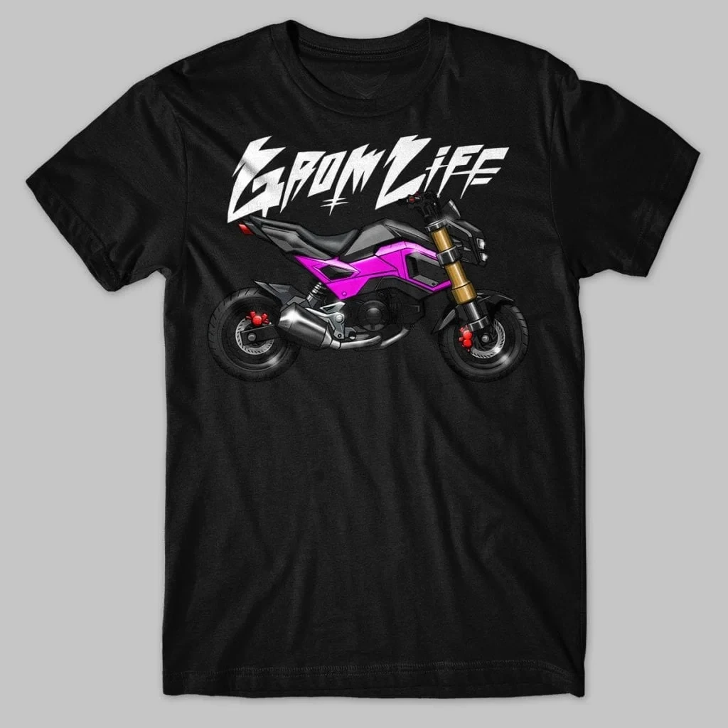 2016-2020 Models MSX125 Motorcycle Grom Life T-Shirt 100% Cotton O-Neck Short Sleeve Summer Casual Mens Tee Rider Streetwear