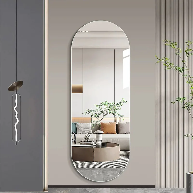 Aesthetic Oval Mirror Wall Modern Living Room Decoration Items Makeup Hanging Mirror Funky Luxury Espelhos Home Decorations