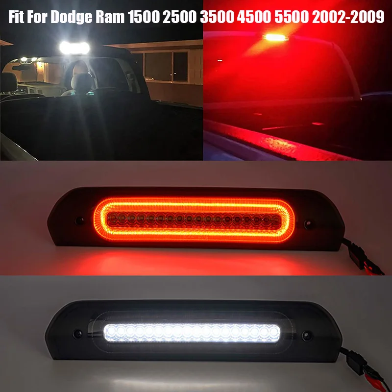 LED High Mount Brake Light For Dodge Ram 1500 2500 3500 4500 5500 2002-2018 LED Ring Light Guide High Mount The Third Brake Lamp