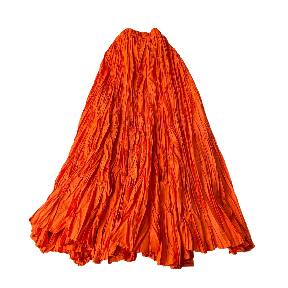 High Waist Asymmetrical Pleated Women's Midi Skirt Summer 2025 Faionable Slimming A-Line Long Skirt Korean Sle