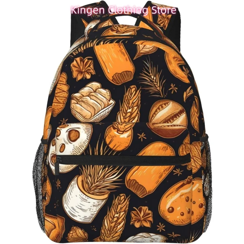 

Легкий рюкзак для ноутбука с рисунком хлеба, легкий многоцелевой дорожный повседневный рюкзак, унисекс, студенческие рюкзаки для мужчин и женщин