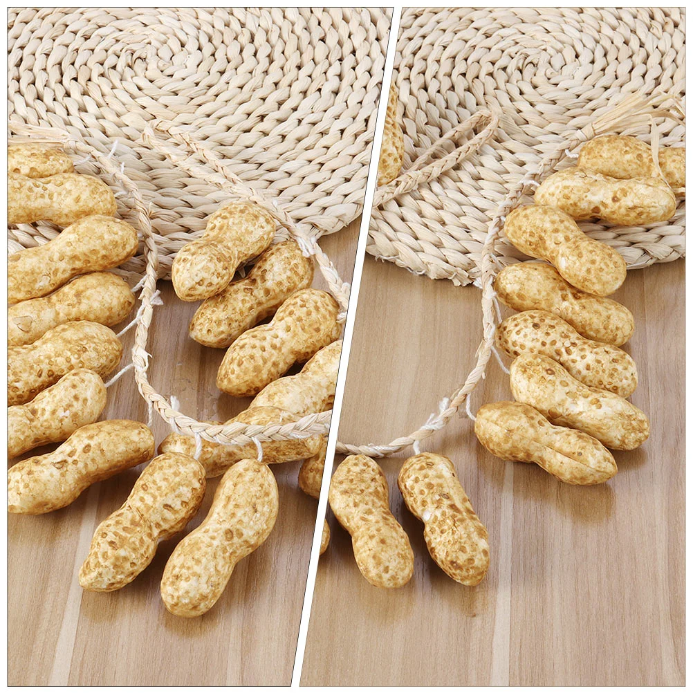 2 Pcs Simulated Peanut Skewers Artificial Garland Fake Home Decor Hanging Vegetables Props