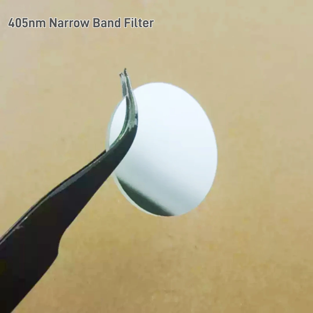 405nm Narrow Bandpass Filter Round Optical Glass Coating Filter Sheet Only Transmit Violet Blue Light Block Other Wavelengths