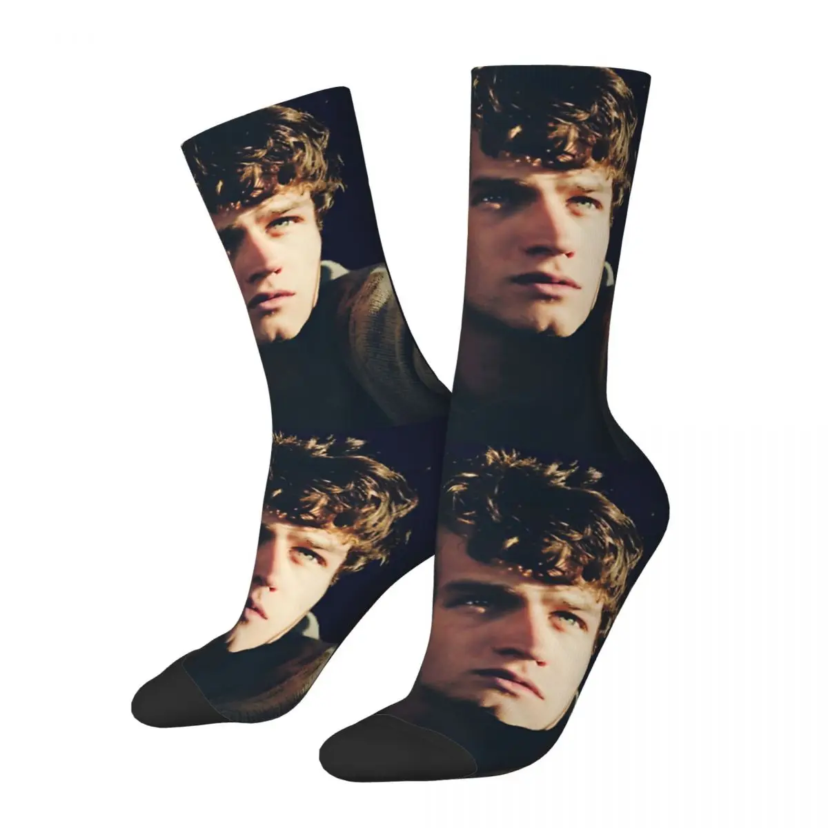 Retro Brandon Flynn Men's compression Socks Unisex Benson Boone Harajuku Pattern Printed Novelty Crew Sock