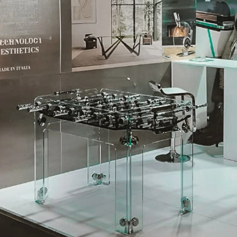 Transparent tempered crystal glass table football machine acrylic