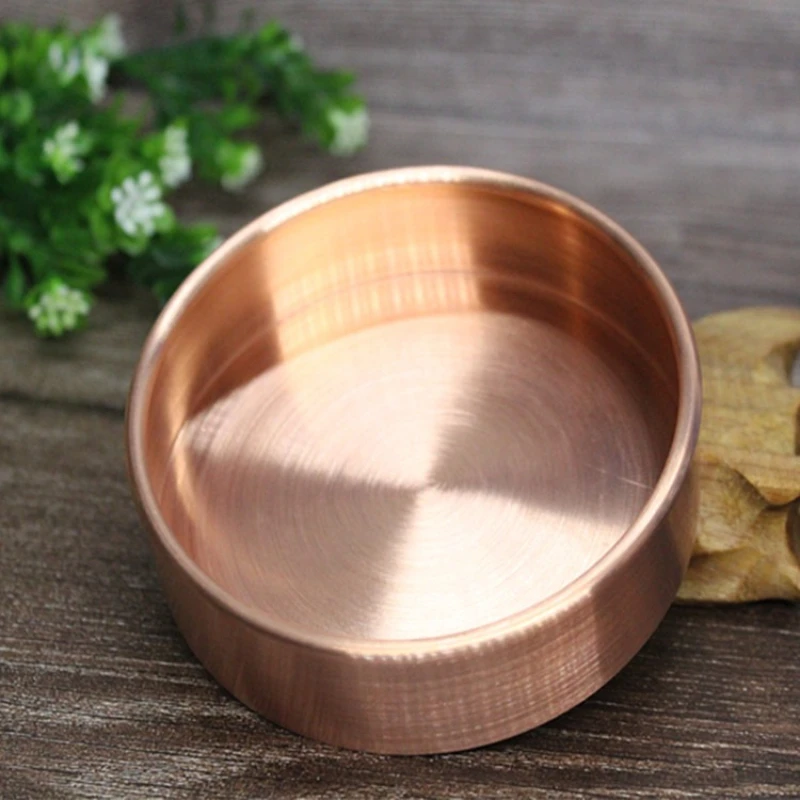 Tibetan Copper Mandala Tray Rolled Inner Edge Seamless Ritual Plate Altar Meditation Metal Craft Storage Dish Worship Ornament