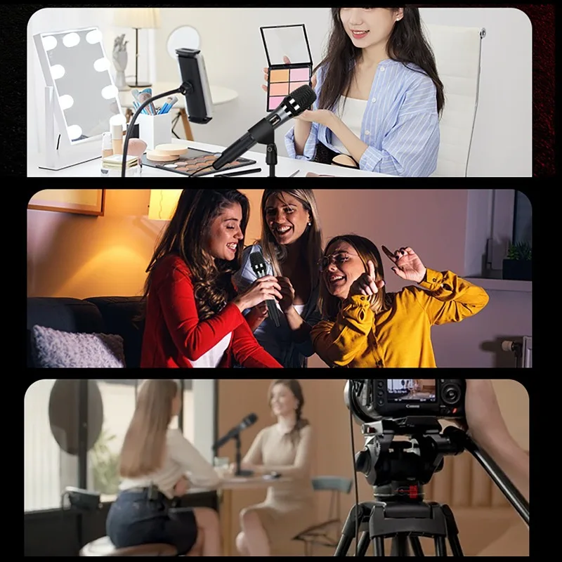 

Интеллектуальный микрофон для мобильного телефона с шумоподавлением и звуковой картой для пения, караоке, домашнего и уличного использования, а также для прямых трансляций