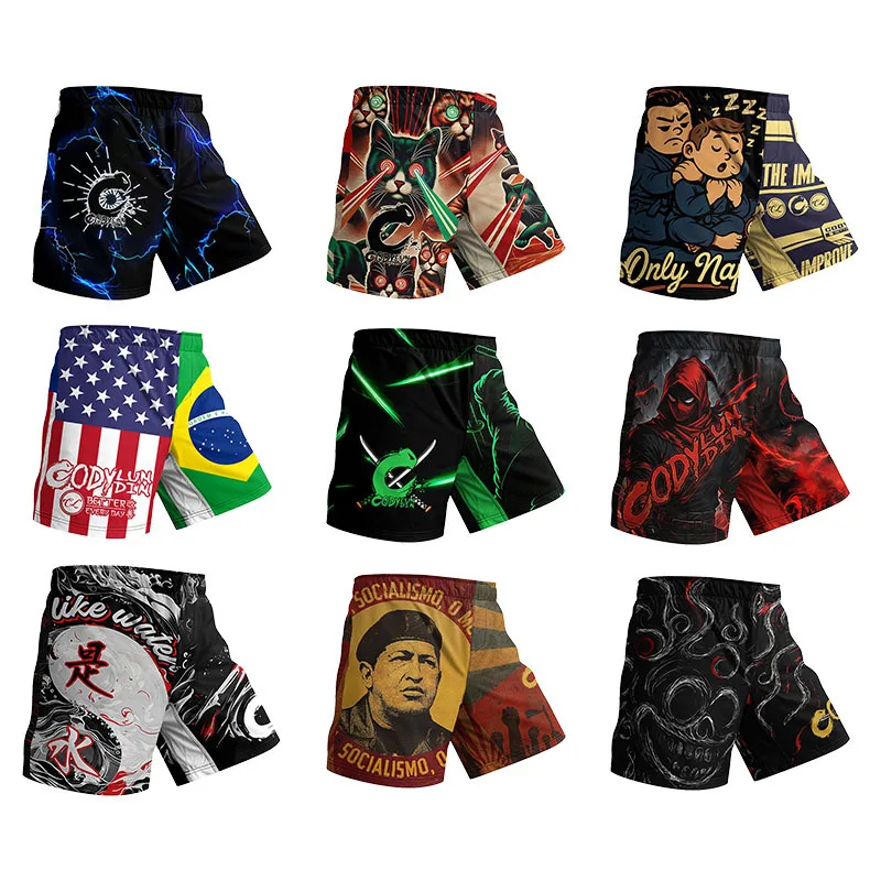 

Men's Jiu Jitsu MMA Sport Shorts Boxing Muay Thai Bjj No Gi Short Pants Running Training Gym Fitness Workout Basketball Shorts